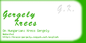 gergely krecs business card